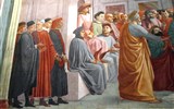 Florencie - Itálie - Florencie-  Santa Maria del Carmine, kaple Brancacciů, detail vzkříšení syna antického správce