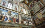 Řím - Řím - Vatikán - Sixtinská kaple, zleva dole Předání klíčů sv.Petrovi - Perugino a Poslední večeře - Rosselli