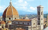 Severní Itálie - Itálie - Florencie - dóm, jeden  ze skvostů středověké architektury, 1296-1468, několik architektů včetně Giotta